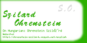 szilard ohrenstein business card